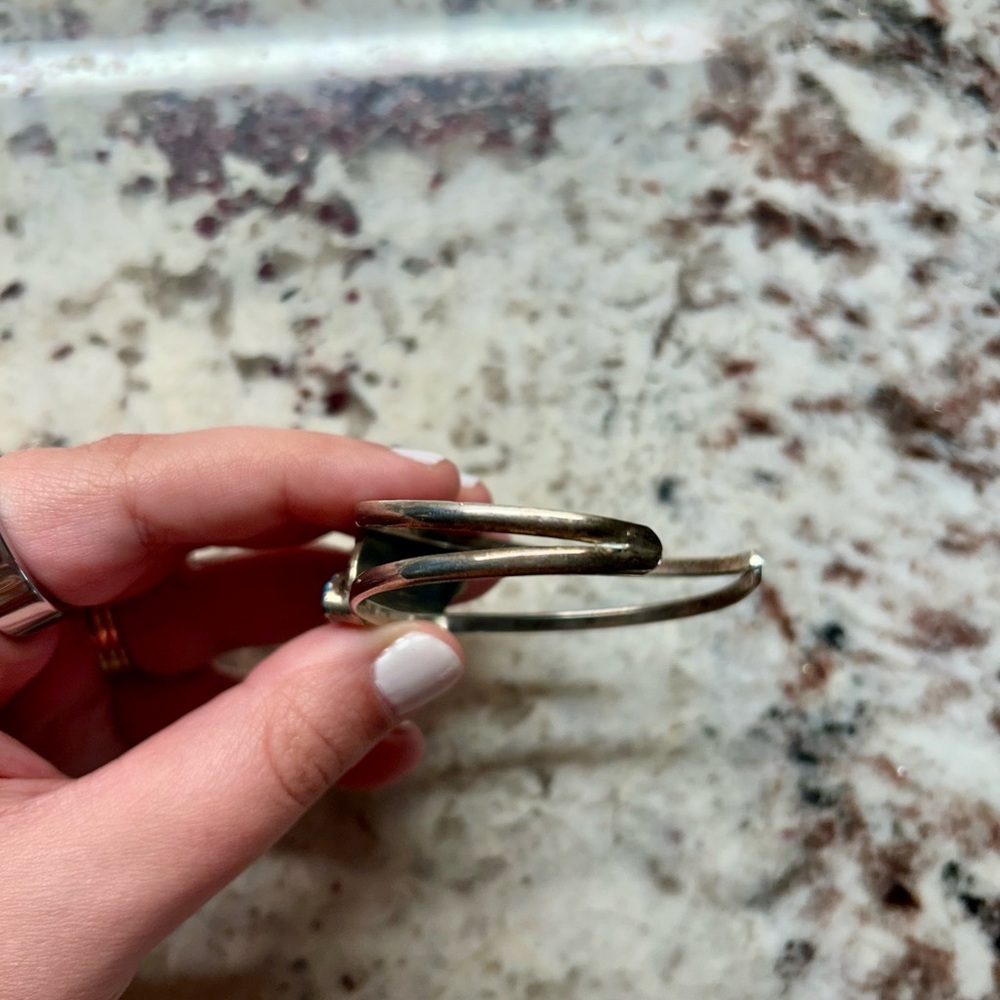 Silver And Turquoise Leaf Cuff - image 2